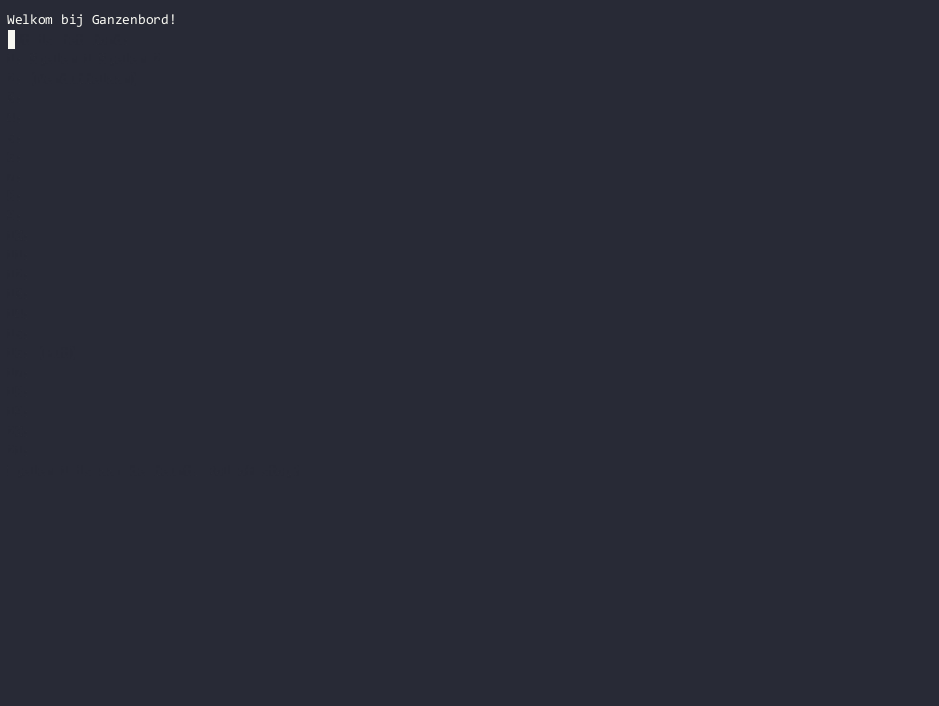 Voorbeeld van ganzenbord als een tekst-gebaseerd spel.
